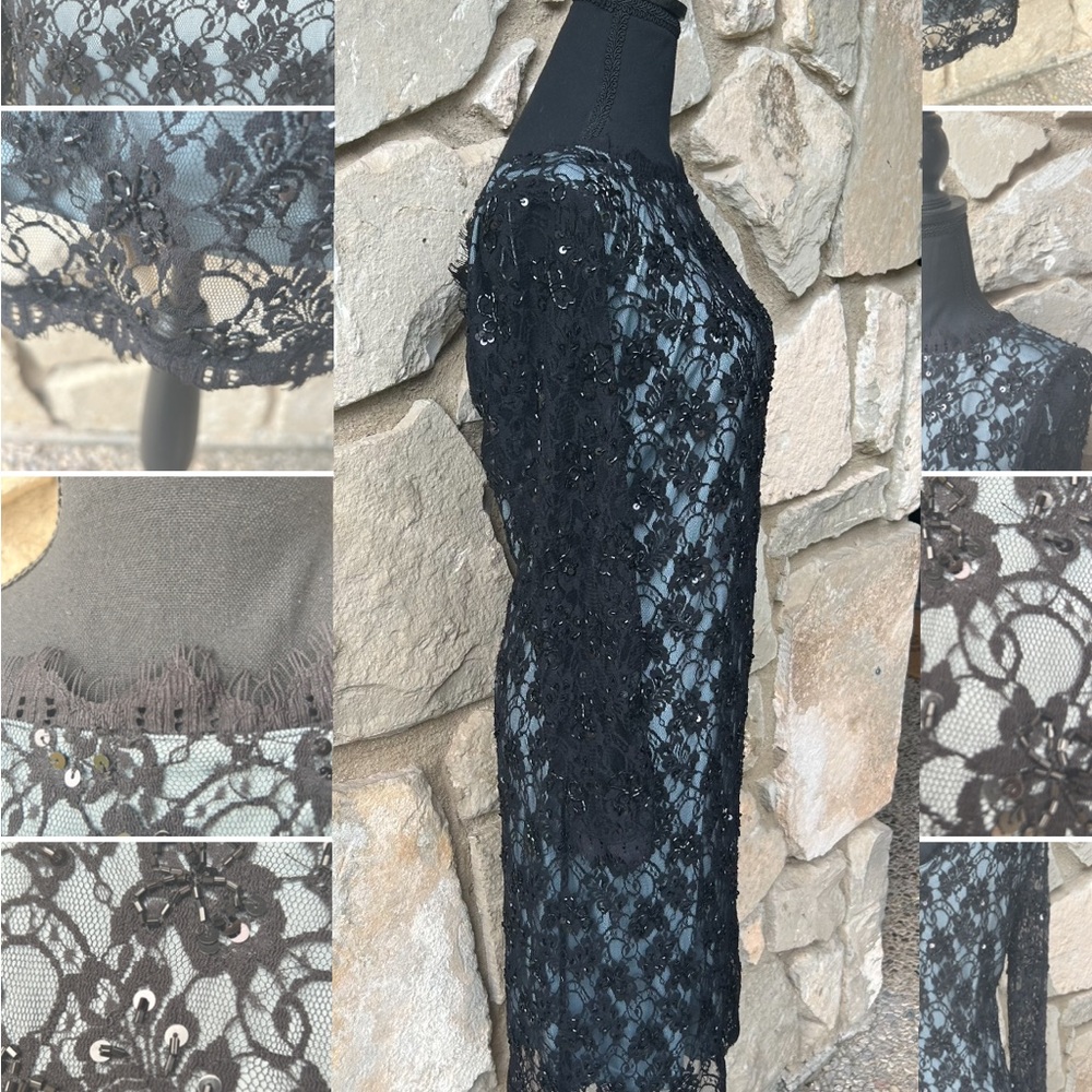 Adrianna Papell black lace dress size 8 - Picture 3 of 14